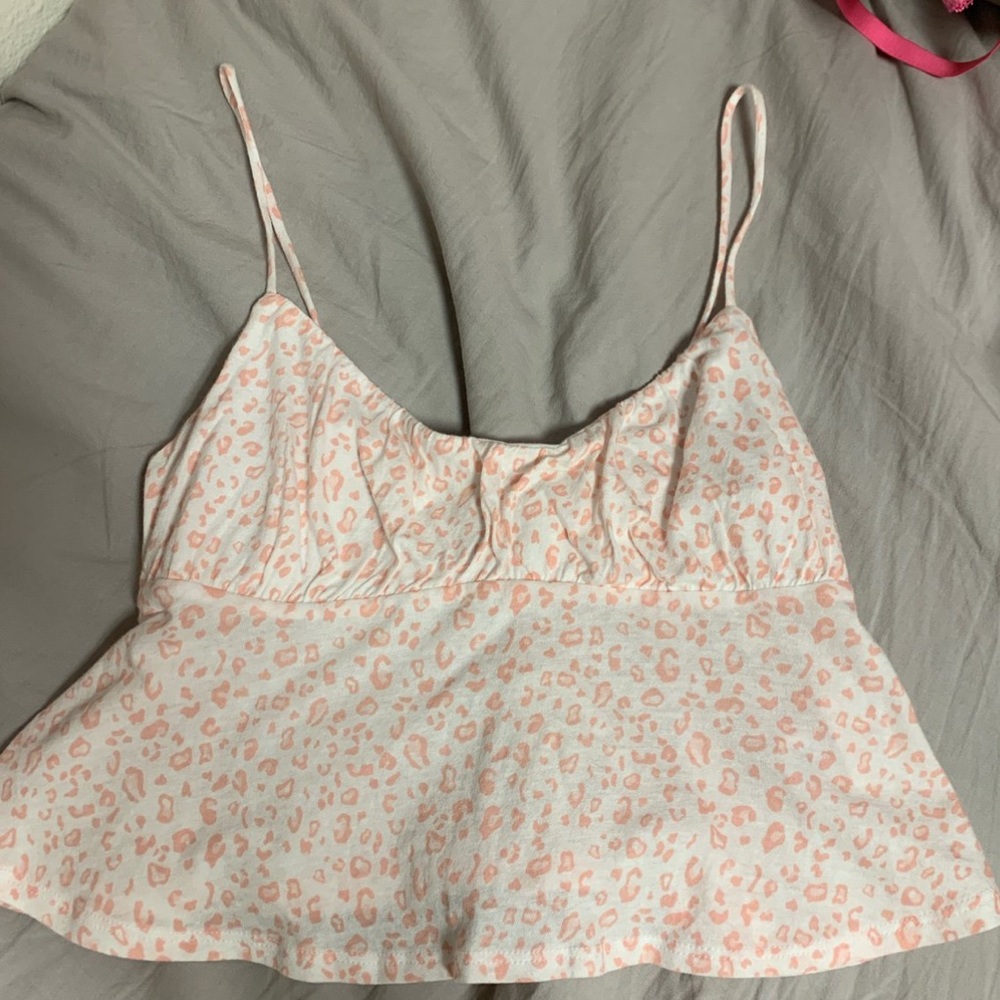 Pacsun Pink Babydoll Cheetah Top